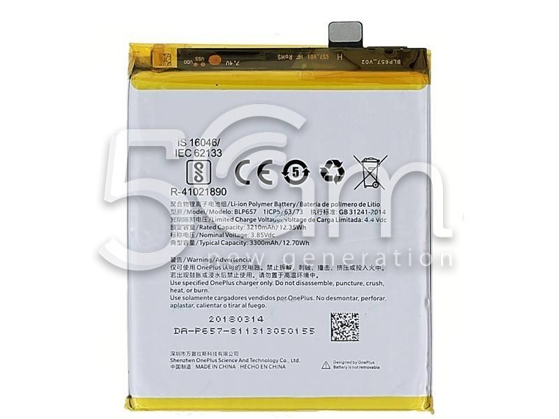 Batteria BLP657 3210 mAh OnePlus 6