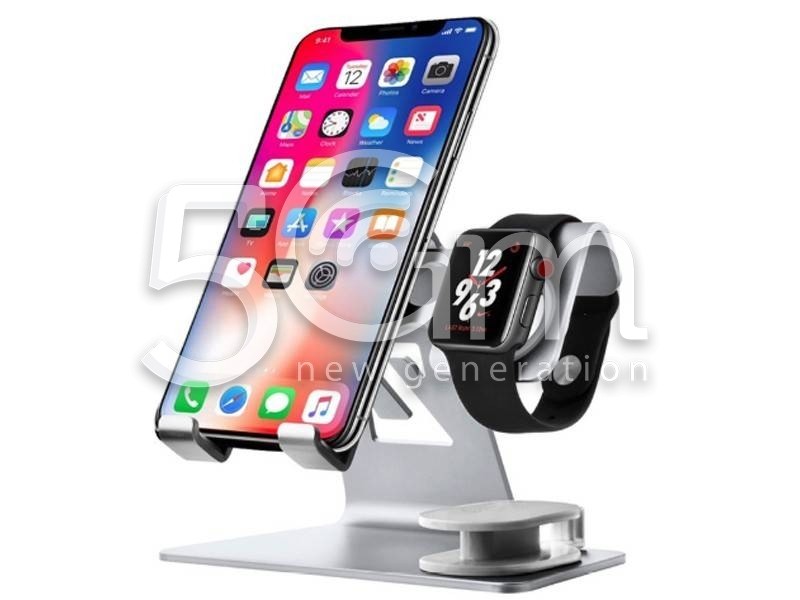 iWatch iPhone Aluminum Stand Base Silver
