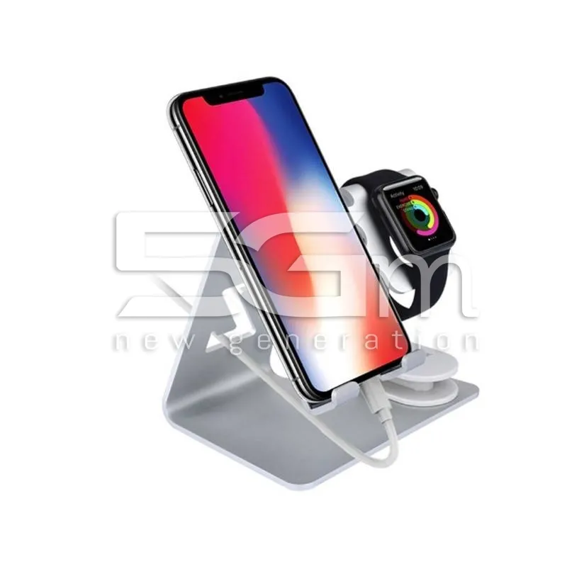 iWatch iPhone Aluminum Stand Base Silver
