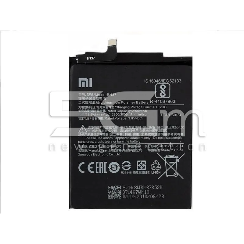 Batteria BN37 3000 mAh Xiaomi Redmi 6 No Logo | Store Online 5G-M