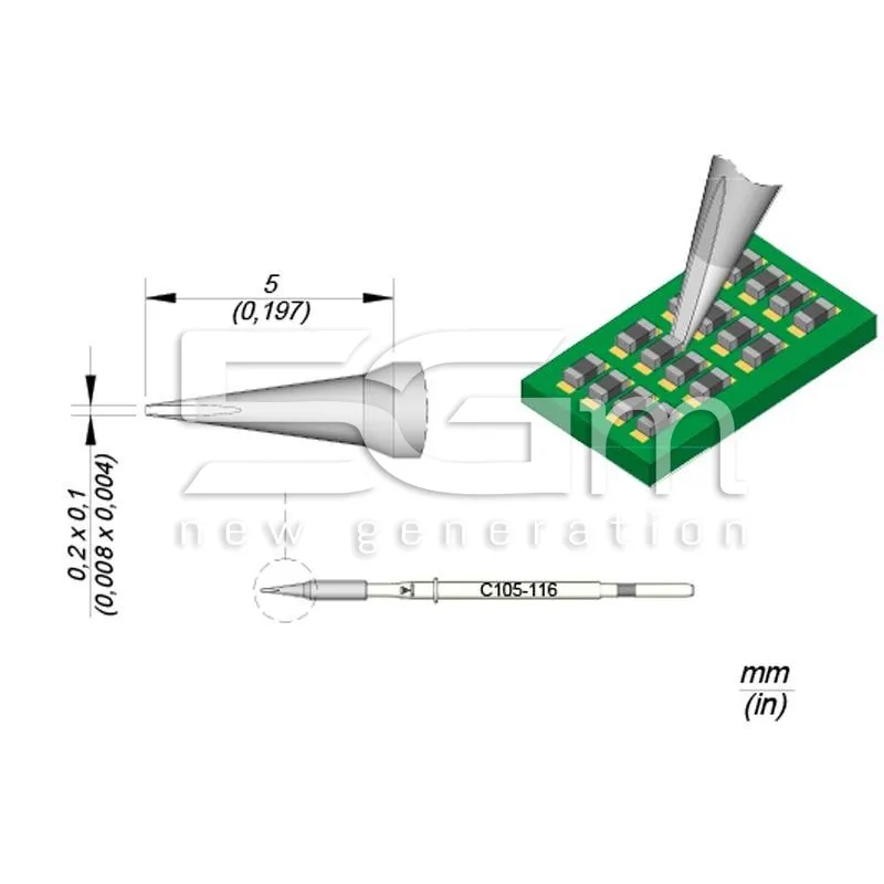 C105116 Cartridge Chisel 0,2 x 0,1