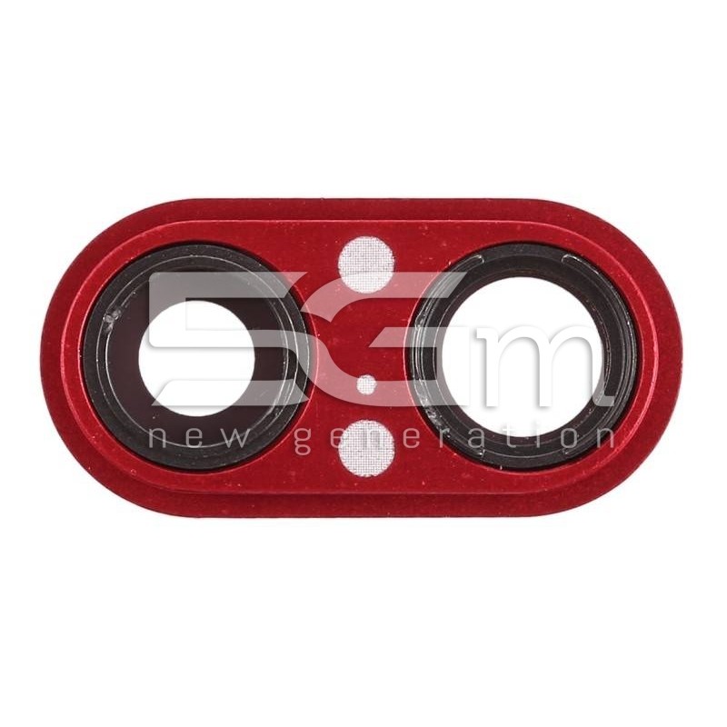 Vetrino Fotocamera + Frame Rosso iPhone 8 Plus