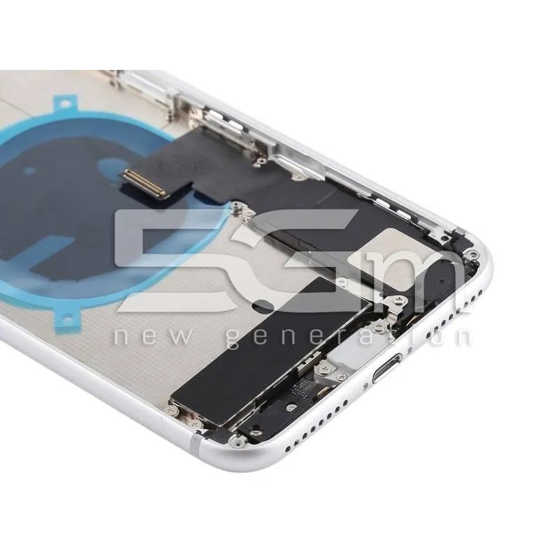 iPhone 8 Plus Ezüst Hátlap Teljes Alkatrészekkel Logó Nélkül | 5G-M