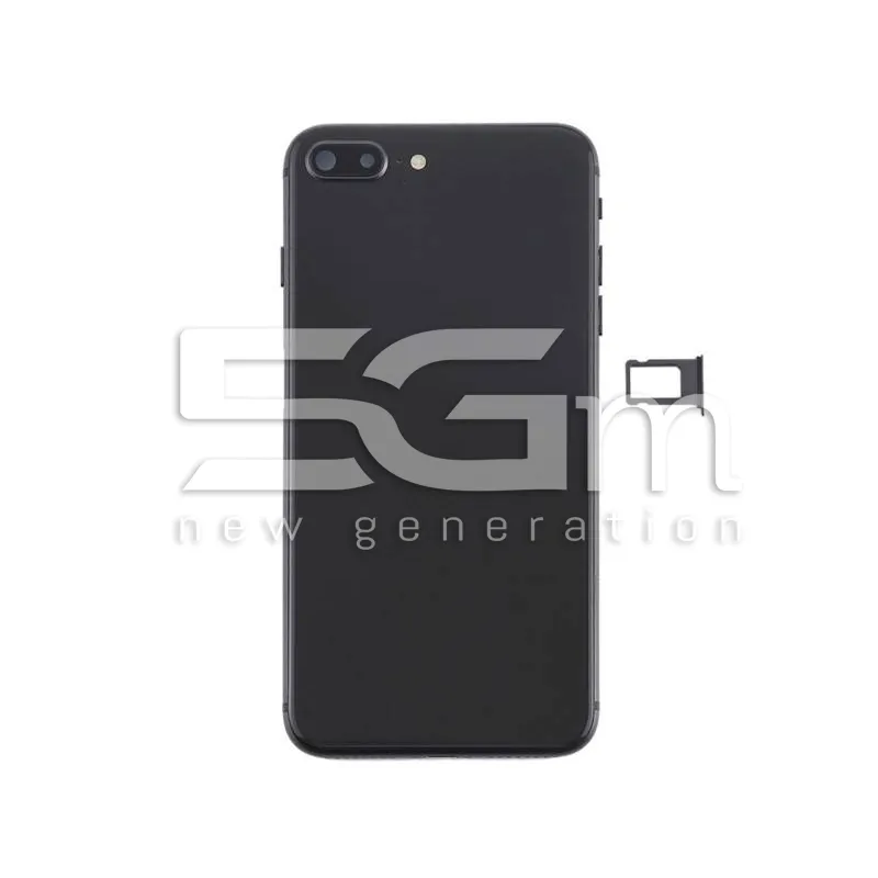 Rückabdeckung Schwarz Komplett iPhone 8 Plus ohne Logo | 5G-M