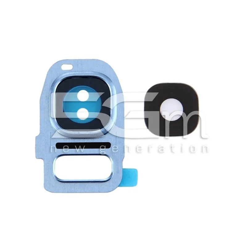 Kameraglas + Kamerarahmen Samsung SM-G935 S7 Edge Blau | 5G-M