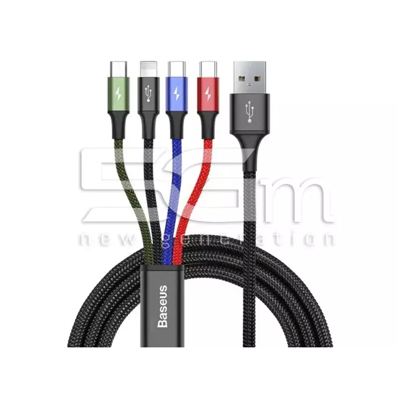 Baseus 3.5A 4 in 1 Fast Charging 1 Type C + 2 Micro USB -1 Lightning