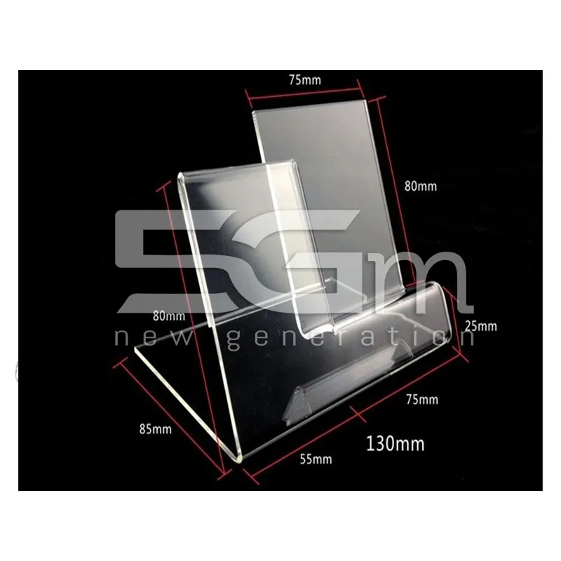 Espositore Smartphone in Acrilico con Porta Etichetta | 5G-M