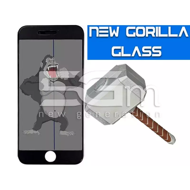 Gorilla Glass Nero iPhone 6 + Frame + Oca + Polarizzata