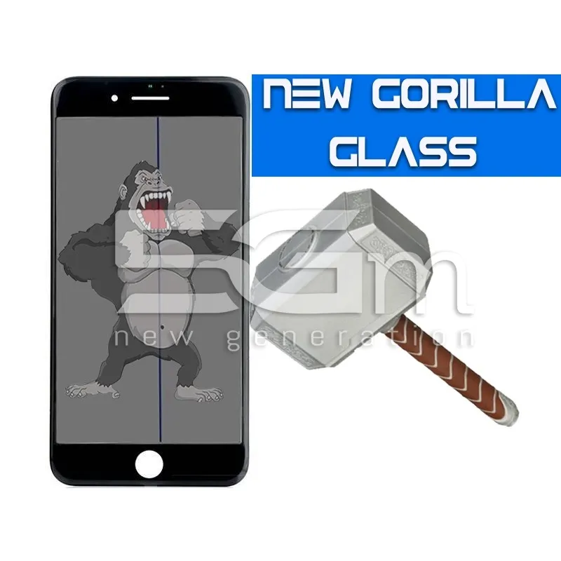 Gorilla Glas Schwarz iPhone 7 + Rahmen + OCA + Polarisiert | 5G-M.com