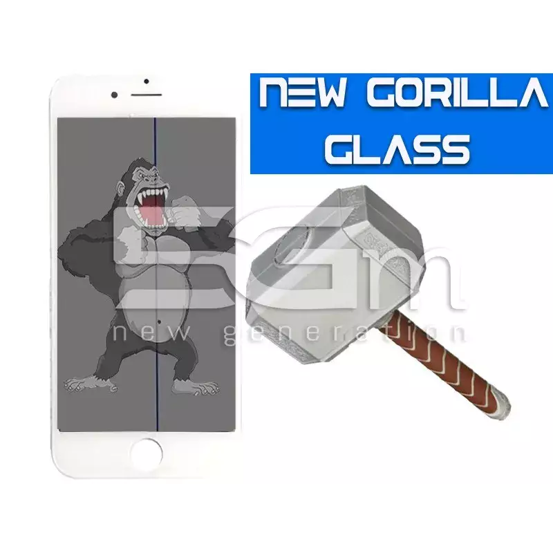 Gorilla Glass Bianco iPhone 6 + Frame + Oca + Polarizzata