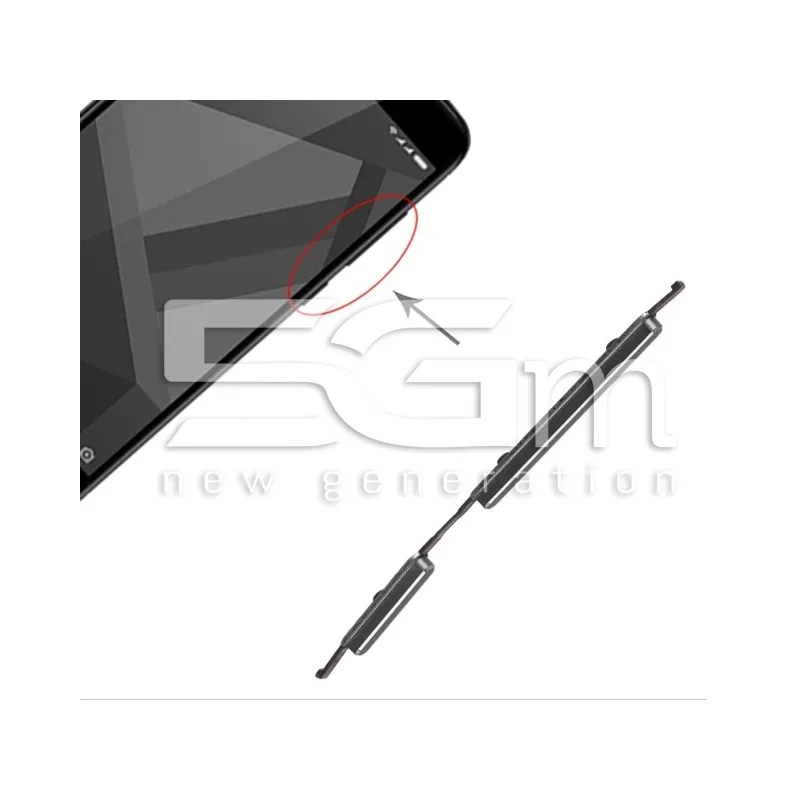 Tasti Esterni Accensione + Volume Nero Xiaomi Redmi 4X 4G | Store Online 5G-M