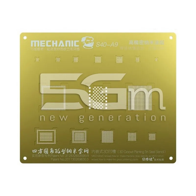 Mechanic S40 3D Groove Arany Acél Sablon A9 CPU | 5G-M