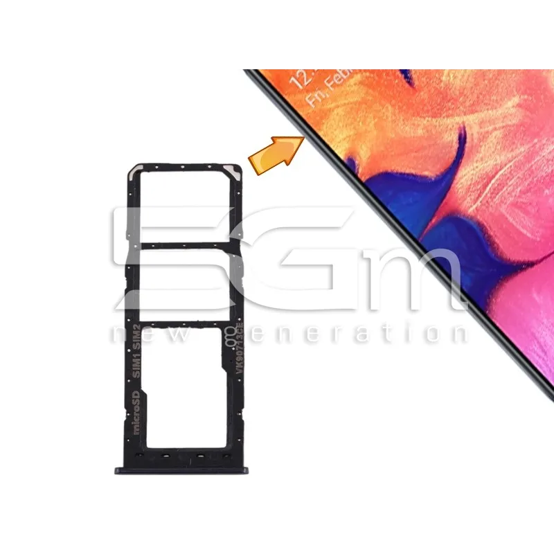 Support Dual Sim Card + Micro SD Black Samsung SM-A105 A10