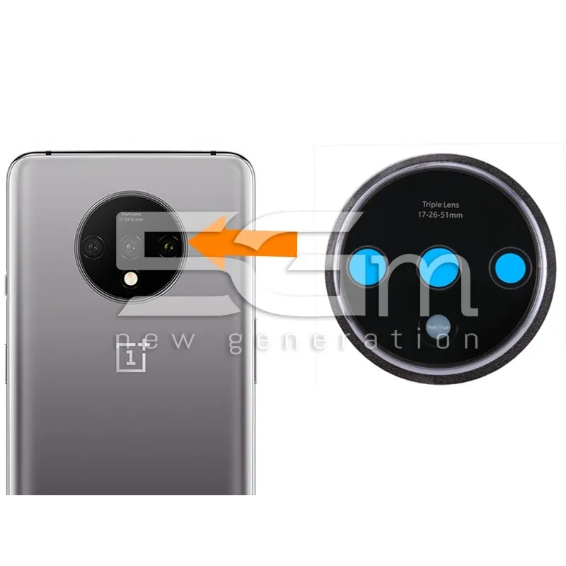 Kameraglas + Rahmen Grau für OnePlus 7T | 5G-M.com