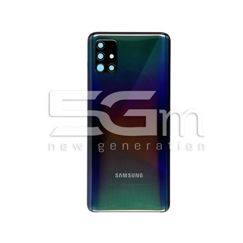 Rückabdeckung Schwarz + Kameraglas Samsung A51 | 5G-M.com