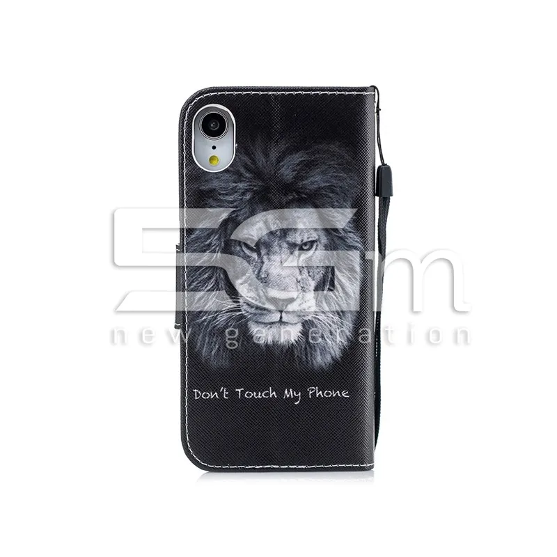 Capa De Couro TPU + PU Lion iPhone XR