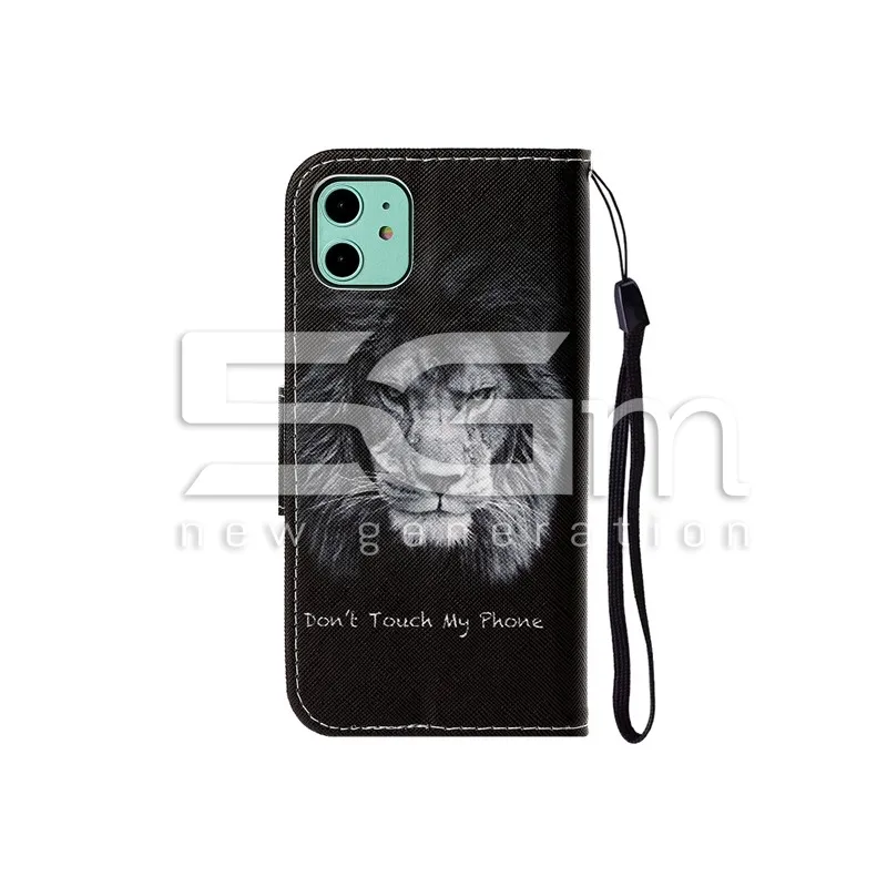 Capa De Couro TPU + PU Lion iPhone XS Max