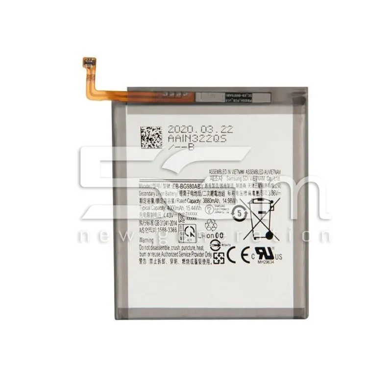 Bateria EB-BG980ABY 4000mAh Samsung SM-G980 S20 No Logo | Loja Online 5G-M