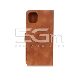 Estojo de Couro Para Documentos iPhone 12 Pro Max Castanho