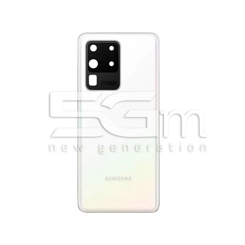 Hátlap burkolat Fehér + Kamera Lencse Samsung SM-G988 S20 Ultra 5G Ori | 5G-M Webáruház