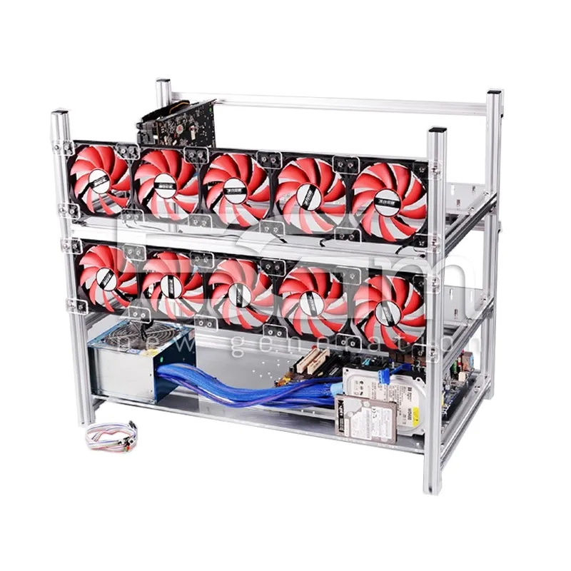 Châssis de Minage Aluminium pour 14 Cartes Graphiques | 5G-M