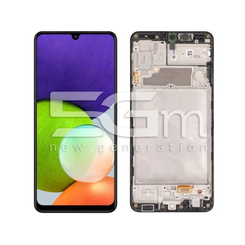 Écran Tactile + Châssis Noir Samsung A225F A22 Ori | 5G-M