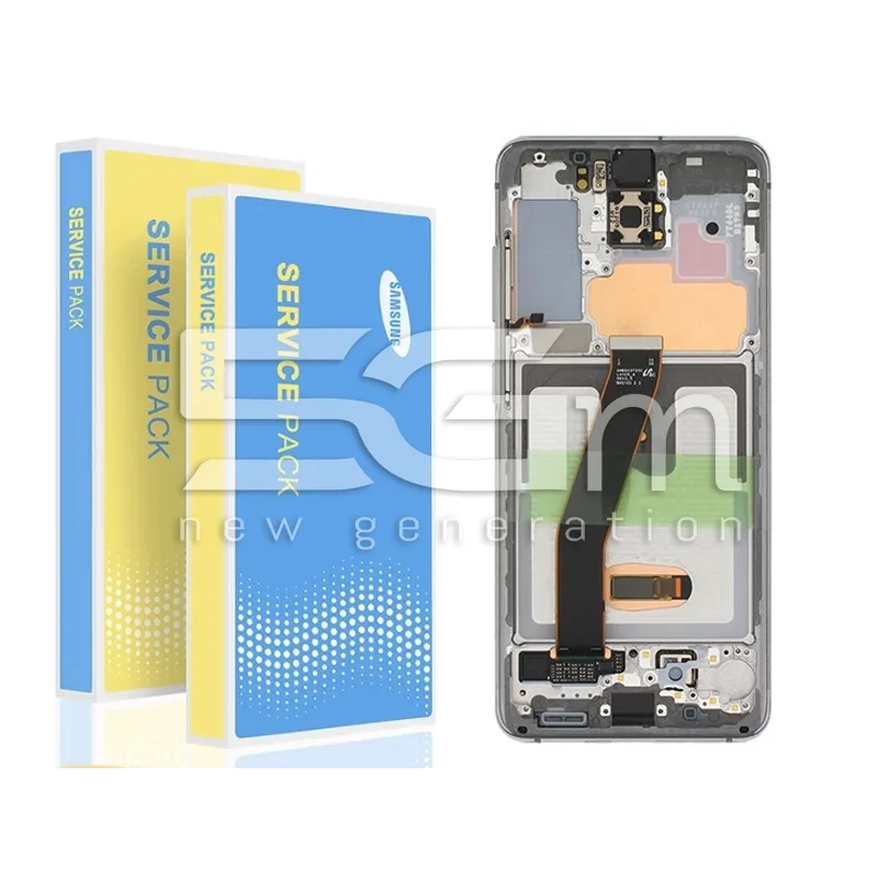 Display Touchscreen + Rahmen Weiß Samsung S20 SM-G980 G981 Ori | 5G-M.com