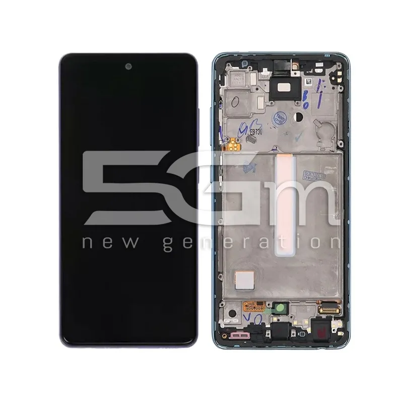 Display Touchscreen + Rahmen Blau Samsung SM-A525 - A526 A52 Ori | 5G-M