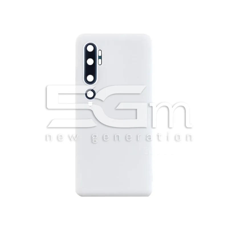 Xiaomi Mi Note 10 - 10 Pro Rückabdeckung Weiß + Kameraglas Ohne Logo | 5G-M