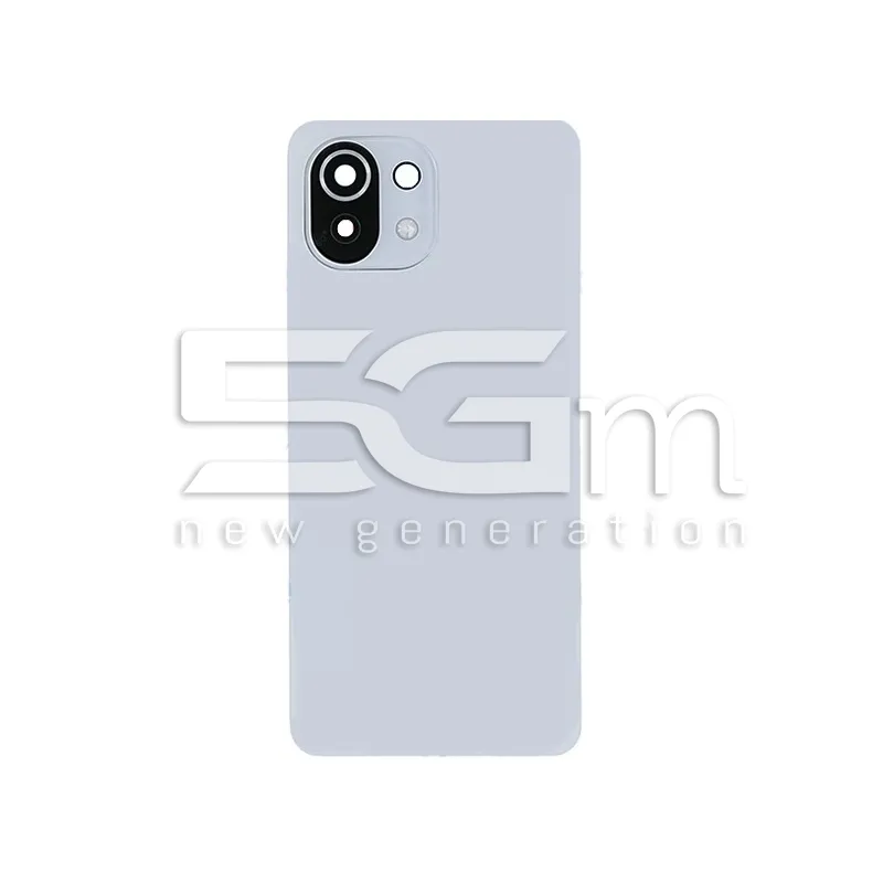 Coque Arrière Blanche + Vitre Caméra Xiaomi Mi 11 Lite / 5G Sans Logo | 5G-M