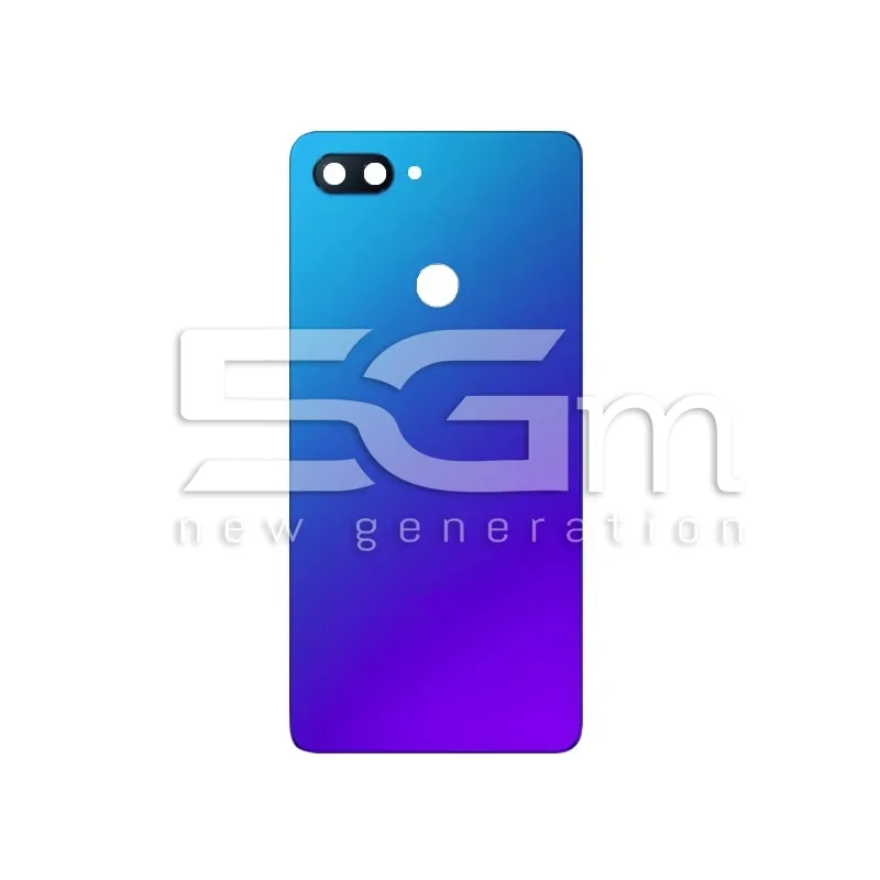 Retro Cover Blu + Vetrino Camera Xiaomi Mi8 Lite No Logo | Store Online 5G-M