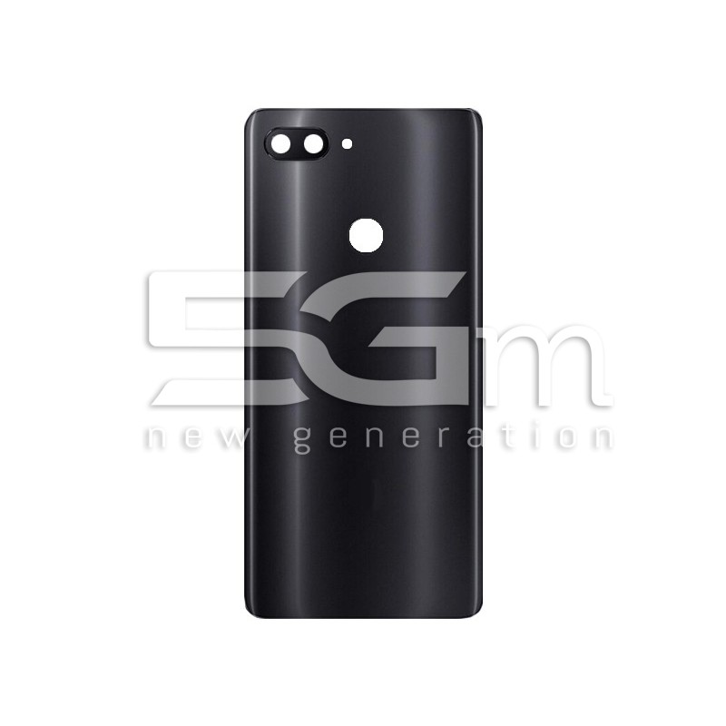 Retro Cover Nero + Vetrino Camera Xiaomi Mi8 Lite No Logo