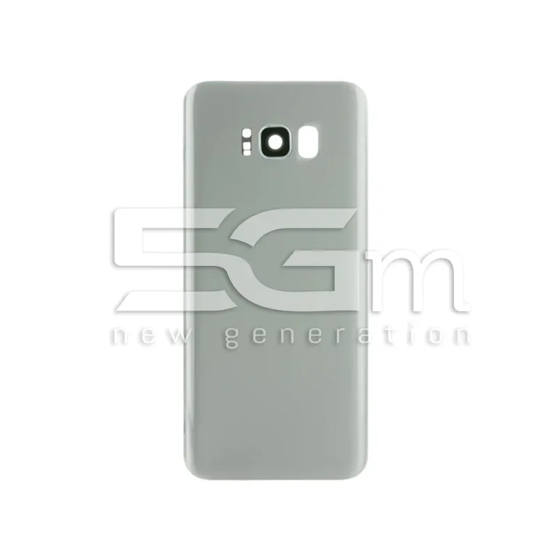 Rückseitenabdeckung Silber + Kameraglas Samsung S8+ ohne Logo | 5G-M
