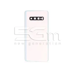 Заден капак + Стъкло за камера Samsung S10 Plus Бял Без лого