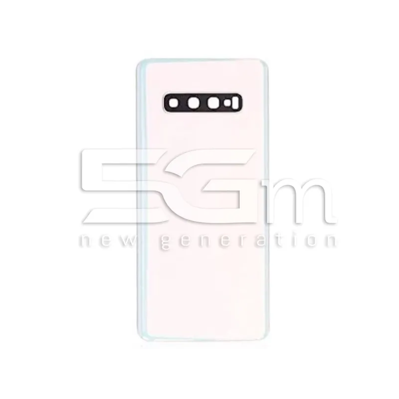 Cache Arrière Blanc + Verre Caméra Samsung SM-G975F S10 Plus Sans Logo | 5G-M