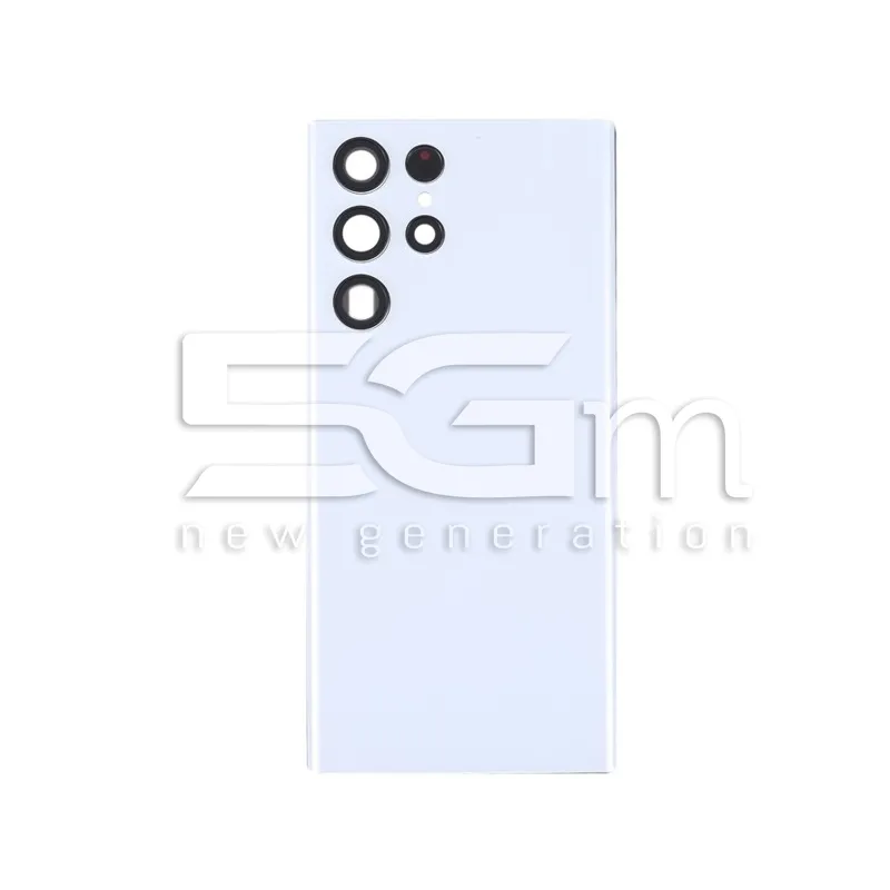 Rückabdeckung Weiß + Kameraglas Samsung S22 Ultra Ohne Logo | 5G-M
