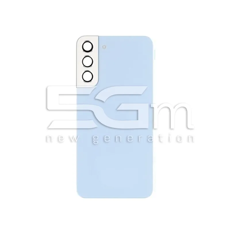 Cache Arrière Bleu + Verre Caméra Samsung S22+ (SM-S906) Sans Logo