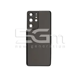 Cache Arrière Gris + Vitre Caméra Samsung SM-G998 S21 Sans Logo | 5G-M