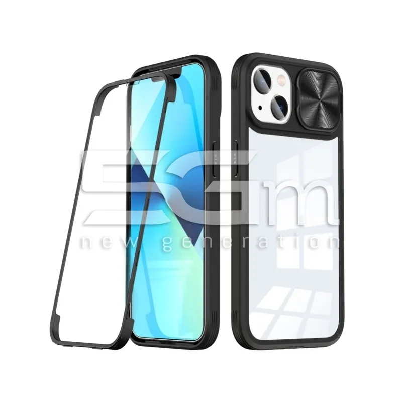 Coque 360 Noire + Volet Caméra Coulissant iPhone 14 | 5G-M