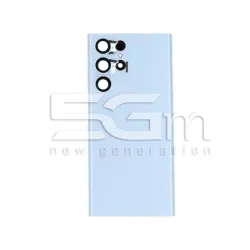 Retro Cover Sky Blue + Vetrino Camera Samsung SM-S908 S22 Ultra No Logo