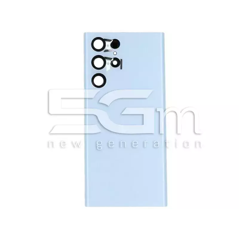 Retro Cover Sky Blue + Vetrino Camera Samsung SM-S908 S22 Ultra No Logo
