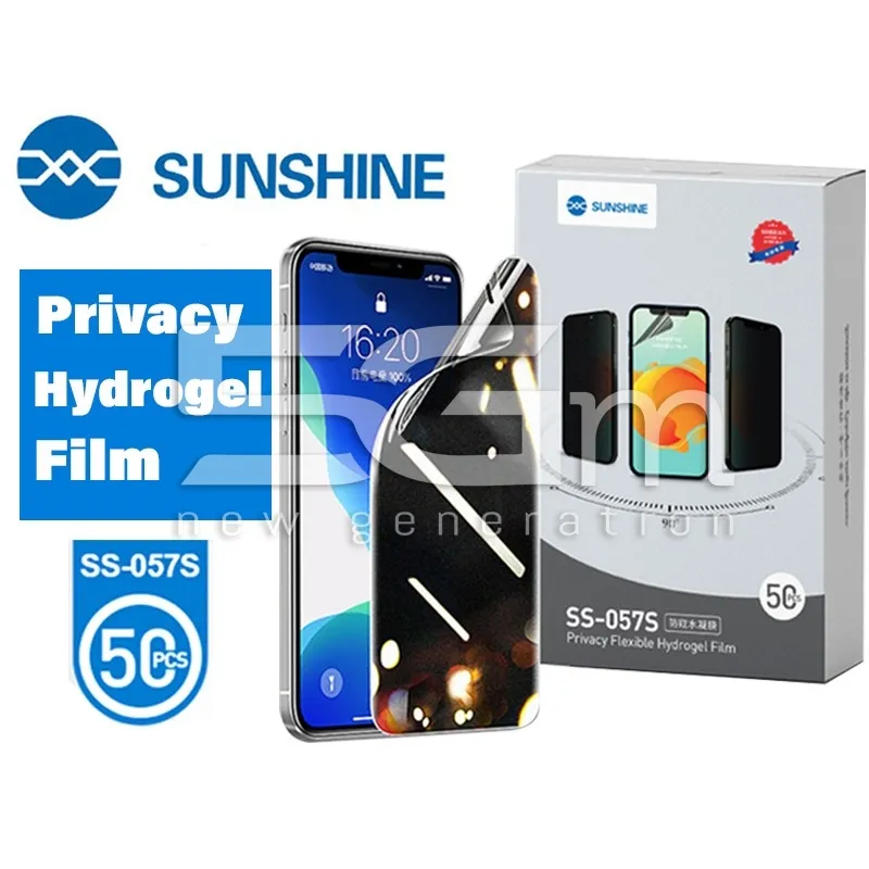 Sunshine SS-057S Film Hydrogel Confidentialité 50pcs | Anti-Espion | 5G-M