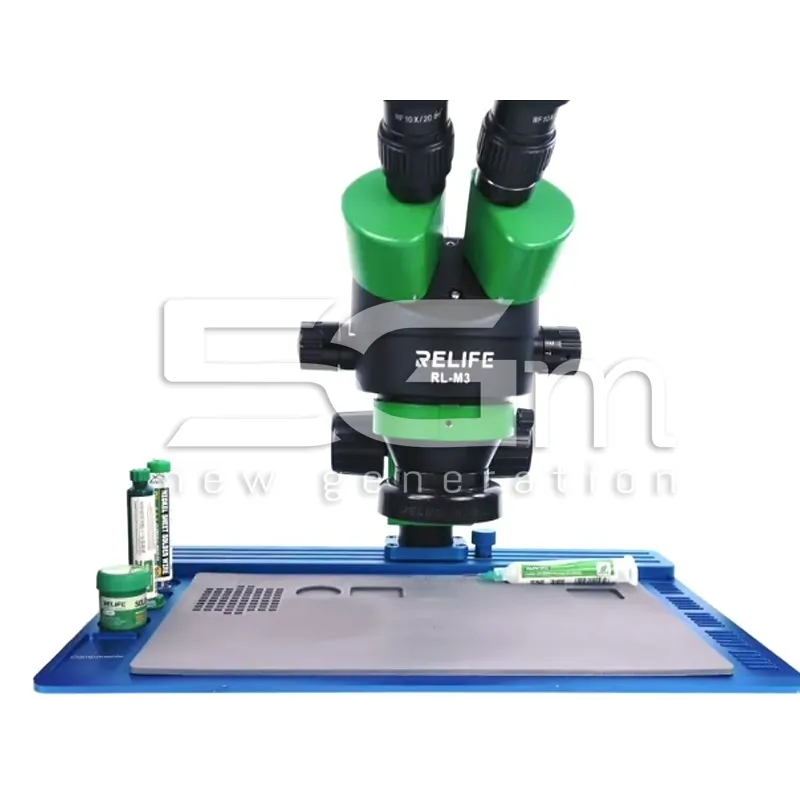 Relife RL-004T Base in Alluminio Black + Supporto Microscopio Scorrevole