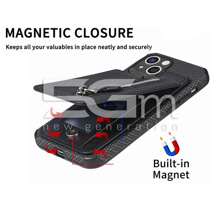 Custodia in Fibra di Carbonio Nera iPhone 14 | Store Online 5G-M