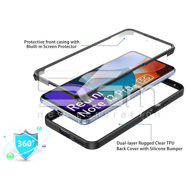 Custodia in TPU + Acrilico Protettiva a 360 Gradi Xiaomi Redmi Note 12 Pro | Store Online 5G-M