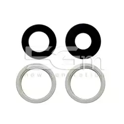 Set 4 Pcs Rear Camera Lens + Frame White iPhone 13