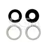 Set 4 Pcs Rear Camera Lens + Frame White iPhone 13
