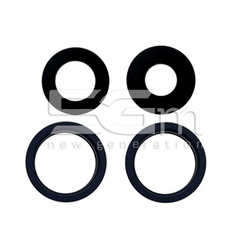 Set 4 Pcs Vetrino + Frame Nero Camera Posteriore iPhone 13 | Store Online 5G-M