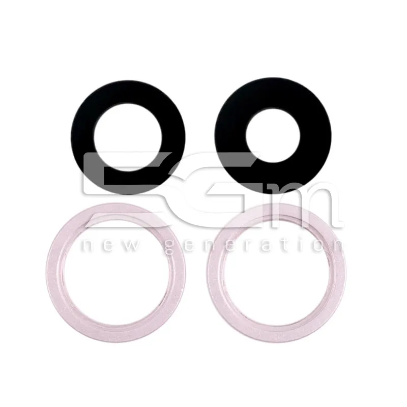 Kit 4 Pièces Lentille + Cadre Rose Caméra Arrière iPhone 13 | 5G-M