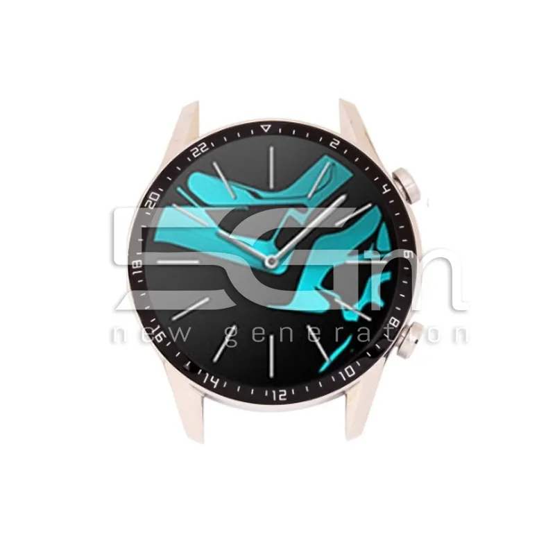 Kijelző + Érintőképernyő + Keret Ezüst Huawei Watch GT2 46mm | 5G-M